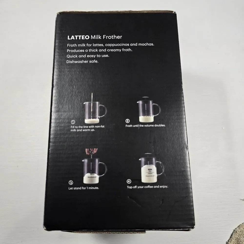 Bodum Latteo 1446 Manual Milk Frother, 8 oz. Use for Cocktails & Dressings Too
